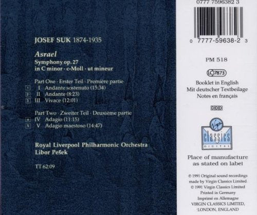 Josef Suk (2) / Royal Liverpool Philharmonic Orchestra, Libor Pešek : Asrael (Symphony In C Minor, Op. 27) (CD, Album)