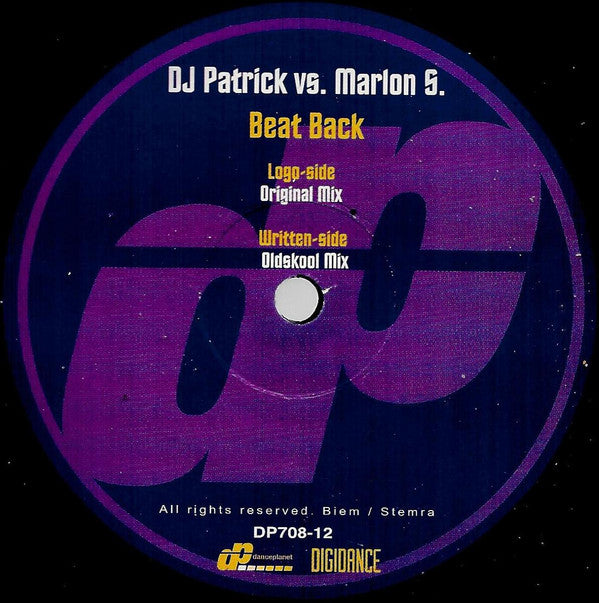 DJ Patrick vs. Marlon S : Beat Back (12")