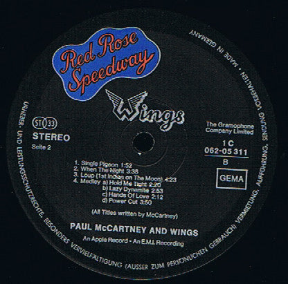 Wings (2) : Red Rose Speedway (LP, Album, Gat)
