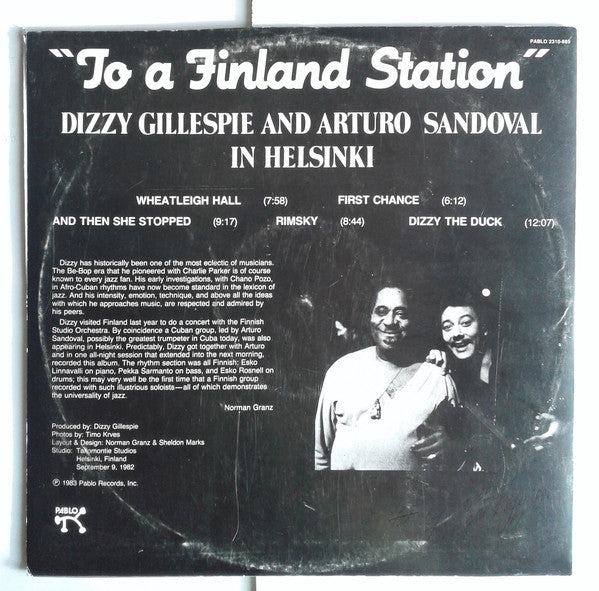 Dizzy Gillespie And Arturo Sandoval : "To A Finland Station" (LP, Album)