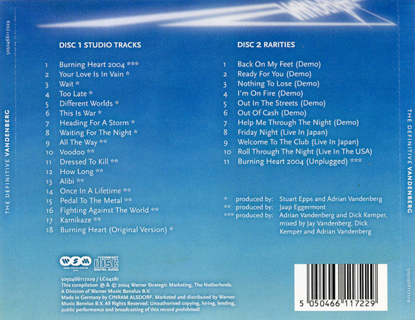 Vandenberg : The Definitive Vandenberg (2xCD, Comp, RM)