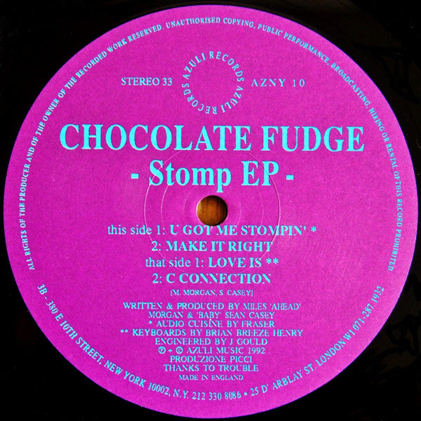 Chocolate Fudge : Stomp EP (12", EP)