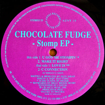 Chocolate Fudge : Stomp EP (12", EP)