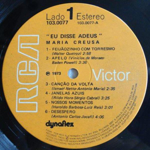 Maria Creusa* : Eu Disse Adeus (LP, Album)