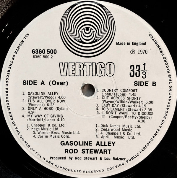 Rod Stewart : Gasoline Alley (LP, Album, Gat)
