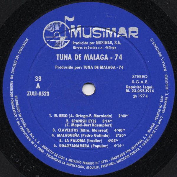 Tuna De Malaga : Tuna De Malaga (LP)