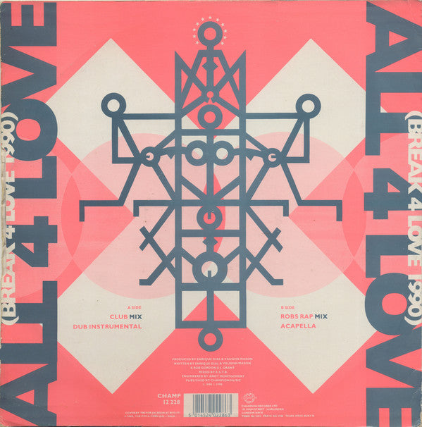 Raze Featuring Lady J & The Secretary Of Ent* : All 4 Love (Break 4 Love 1990) (12")
