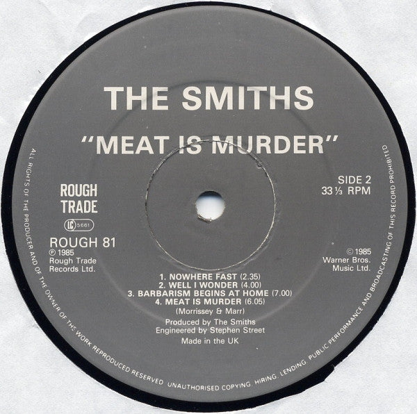 The Smiths : Meat Is Murder (LP, Album, CBS)