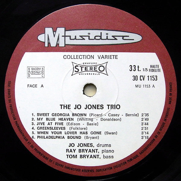 The Jo Jones Trio : Jo Jones Trio (LP, Album, RE)