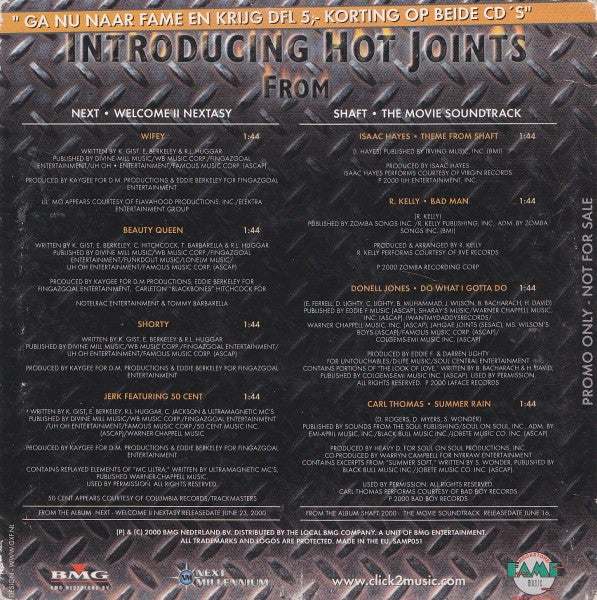 Various : Introducing Hot Joints From Shaft The Movie Soundtrack / Next - Welcome II Nextasy (CD, Promo, Smplr)