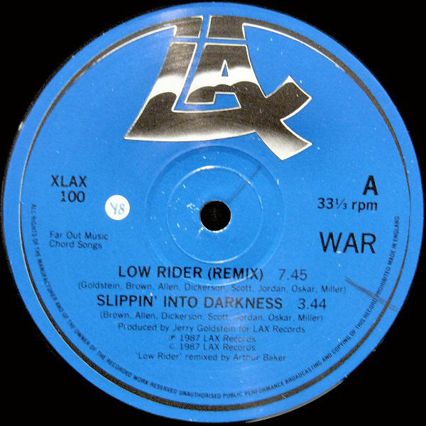 War : Low Rider (Remix) (12", Single)