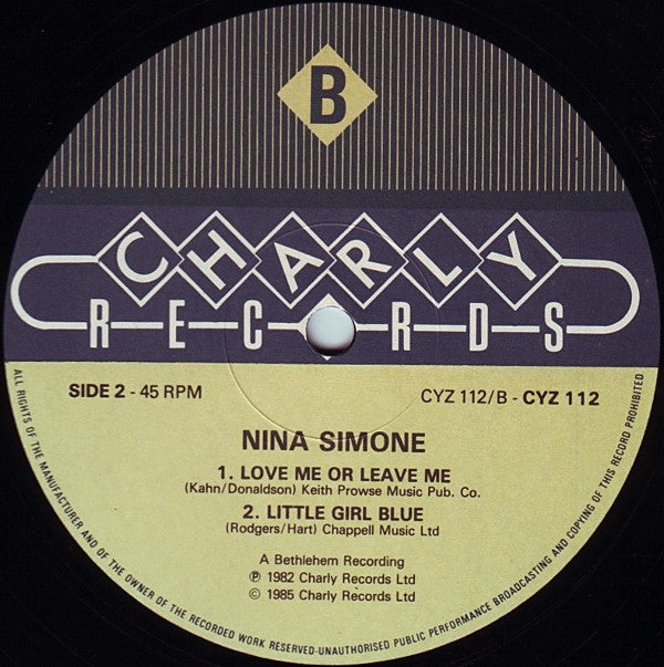 Nina Simone : My Baby Just Cares For Me (12")