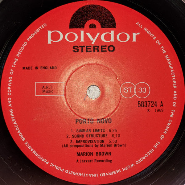 Marion Brown : Porto Novo (LP, Album)