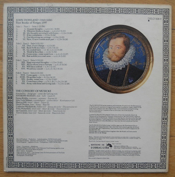John Dowland, The Consort Of Musicke : First Booke Of Songes 1597 (2xLP)