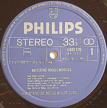 Rob Hoeke Boogie Woogie Quartet : Battering Boogie Woogies (LP, Comp)