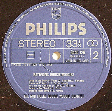 Rob Hoeke Boogie Woogie Quartet : Battering Boogie Woogies (LP, Comp)