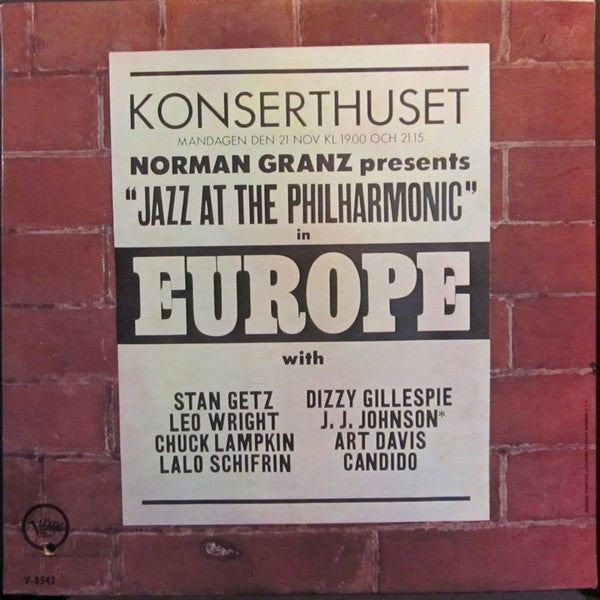 Dizzy Gillespie / J.J. Johnson / Stan Getz / Leo Wright / Art Davis / Chuck Lampkin / Lalo Schifrin / Candido : Jazz At The Philharmonic In Europe (LP, Album, Mono)