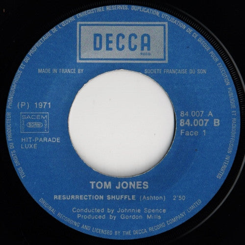 Tom Jones : Resurrection Shuffle (7", Single)