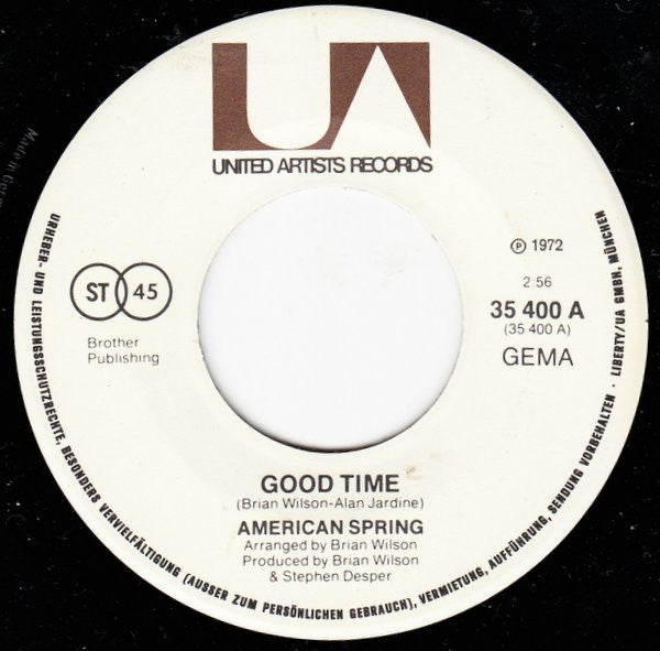 Spring (9) : A Good Time / Tennessee Waltz (7", Single)
