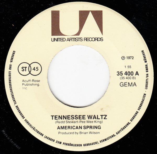 Spring (9) : A Good Time / Tennessee Waltz (7", Single)