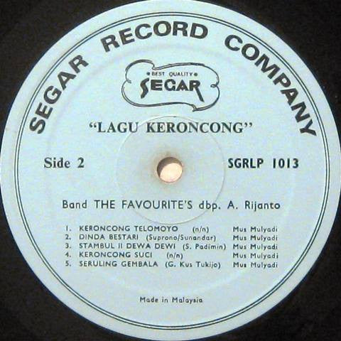 Favourite's Group / Mus Mulyadi : Lagu Keroncong (LP, Album)