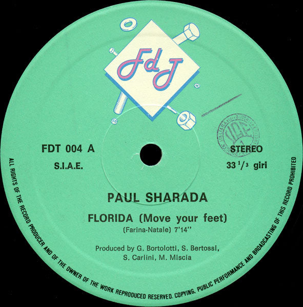 Paul Sharada : Florida (Move Your Feet) (12")