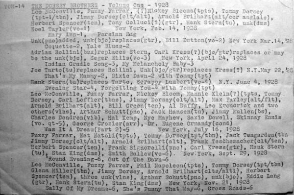 The Dorsey Brothers : The Dorsey Brothers 1928 (Volume One) (LP, Comp, Ltd, Cle)