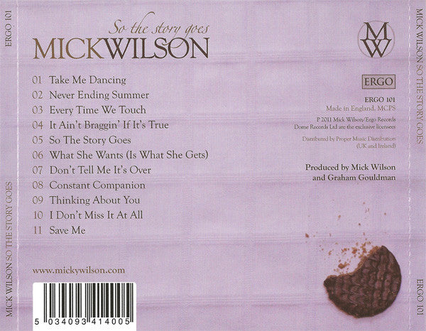 Mick Wilson : So The Story Goes (CD, Album)