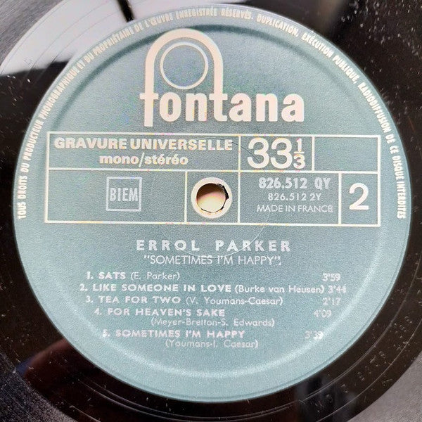Errol Parker : Le Roi Du Jazz Piano (LP, RE)