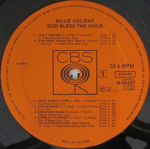 Billie Holiday : God Bless The Child (2xLP, Comp, Gat)
