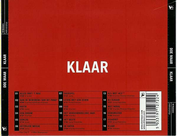 Doe Maar : Klaar (CD, Album)
