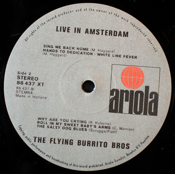 The Flying Burrito Bros : Live In Amsterdam (2xLP, Album)