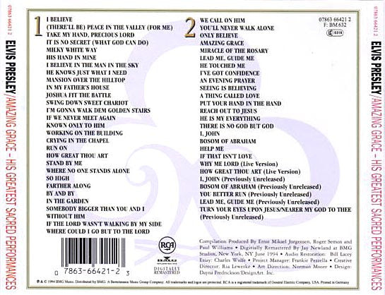 Elvis Presley : Amazing Grace - His Greatest Sacred Performances (2xCD, Comp, RM)