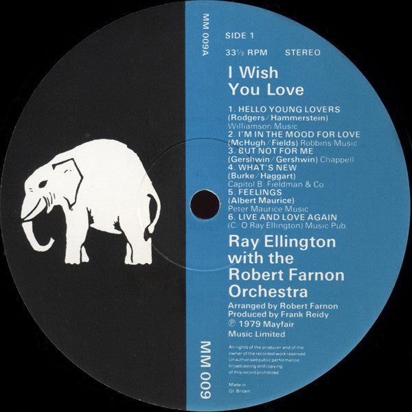Ray Ellington With The Robert Farnon Orchestra* : I Wish You Love (LP, Album)