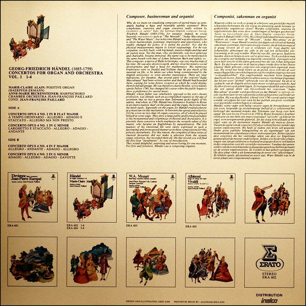 Georg Friedrich Händel - Marie-Claire Alain & Orchestre De Chambre Jean-François Paillard : 16 Concertos For Organ & Orchestra, Vol. 1: 1 - 4 (LP, Album, RE)