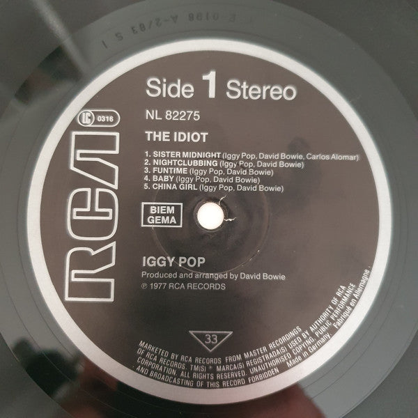 Iggy Pop : The Idiot (LP, Album, RE)