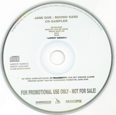 Jane Doe (2) : Behind Bars (CD, Promo, Smplr)