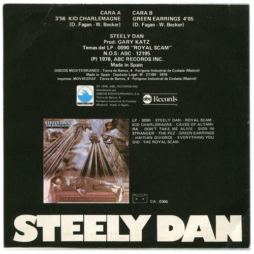 Steely Dan : Kid Charlemagne / Green Earrings (7", Single)