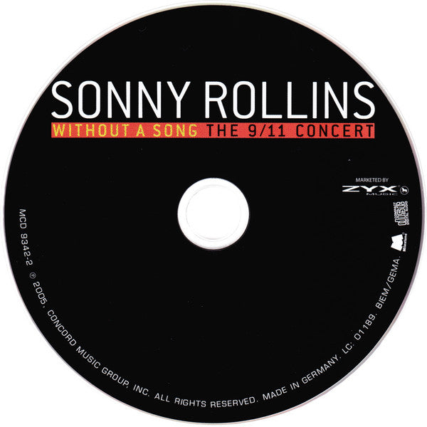 Sonny Rollins : Without A Song The 9/11 Concert (CD, Album)