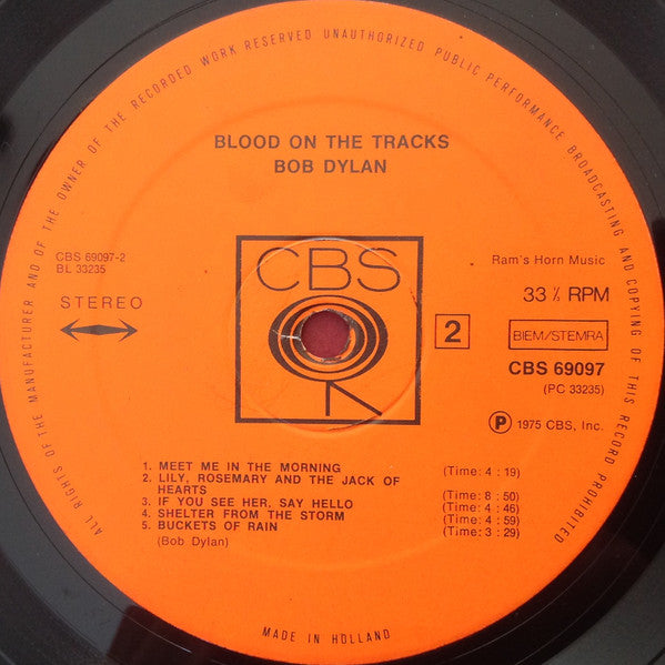 Bob Dylan : Blood On The Tracks (LP, Album)