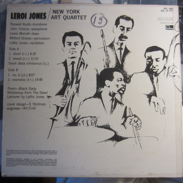 New York Art Quartet / LeRoi Jones : New York Art Quartet / LeRoi Jones (LP, Album)