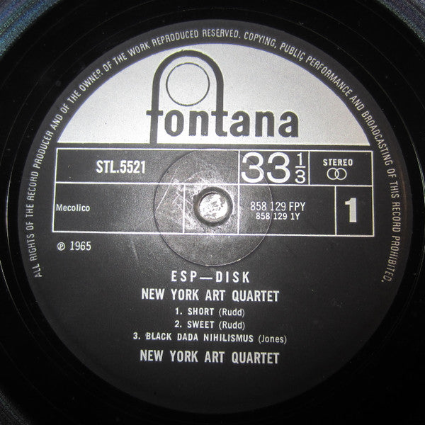 New York Art Quartet / LeRoi Jones : New York Art Quartet / LeRoi Jones (LP, Album)