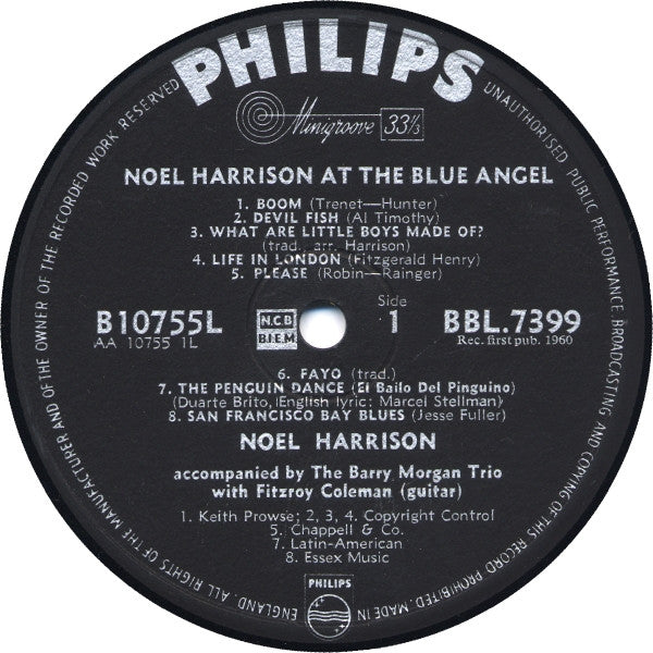 Noel Harrison : Noel Harrison At The Blue Angel (LP)