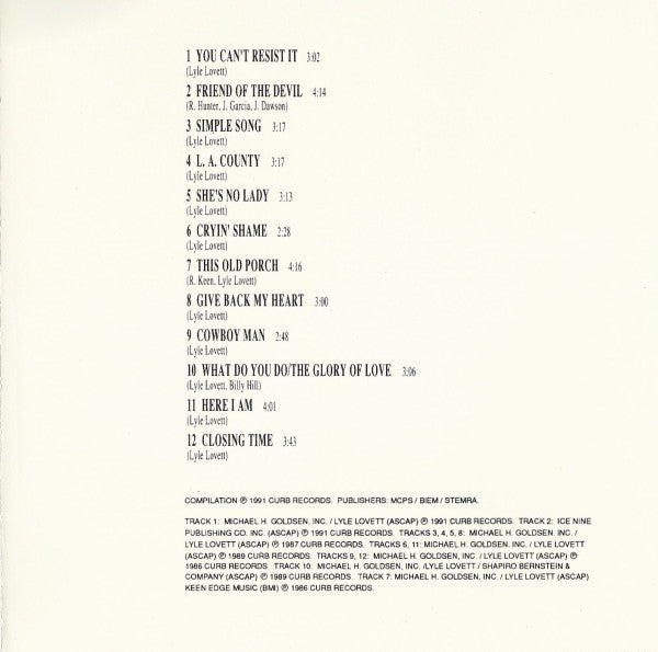Lyle Lovett : "Here I Am" (The Lyle Lovett Collection) (CD, Comp)