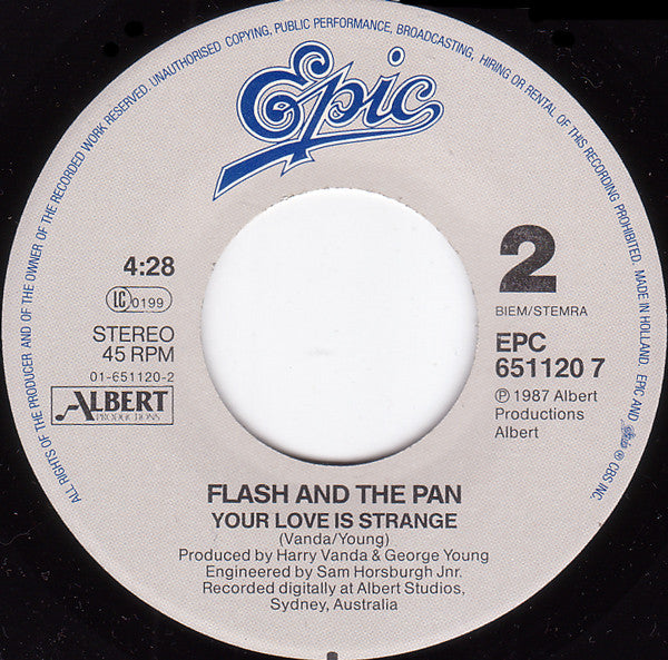 Flash And The Pan* : Ayla (7", Single)