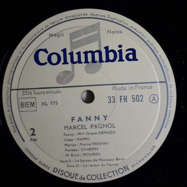 Marcel Pagnol : Fanny (10", Album)