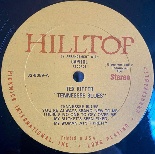 Tex Ritter : Tennessee Blues (LP, Comp)