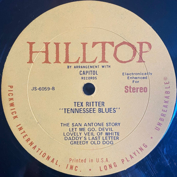 Tex Ritter : Tennessee Blues (LP, Comp)