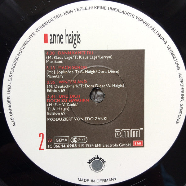 Anne Haigis : Anne Haigis (LP, Album)