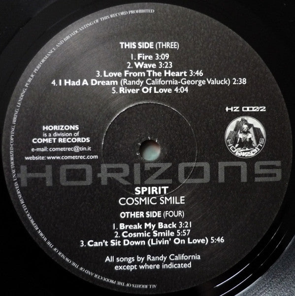 Spirit (8) : Cosmic Smile (2xLP, Album, Gat)